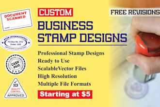 creat rubber stamp seal logo design