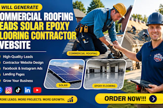 generate commercial roofing leads solar epoxy flooring contractor website
