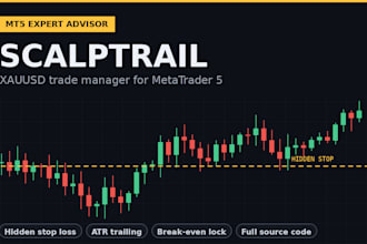 set up a gold xauusd mt5 expert advisor with hidden stop loss trailing