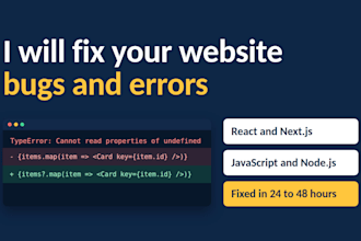 fix bugs in your react, next js or javascript website