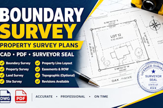 prepare stamped survey plans and boundary surveys for licensed surveyor seal