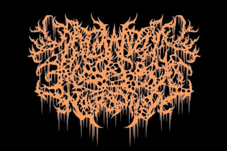 custom draw a goregrind metal logo