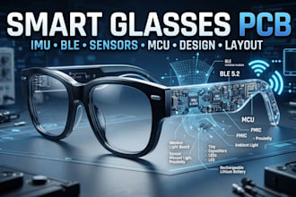 design smart glasses pcb with imu, ble and sensor integration