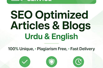 write seo optimized urdu and english articles and blogs