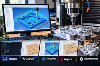 create custom cnc gcode, vcarve, tool path aspire cnc programming, cnc machining