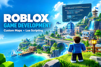 develop a full roblox game, custom map and lua scripting