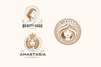 do modern and wellness feminine beauty logo design