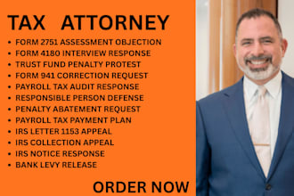 be your tax lawyer for payroll taxes, trust fund penalties, and irs notices