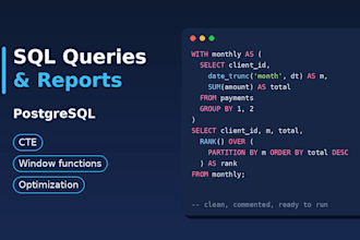 write sql queries and build sql reports for your data