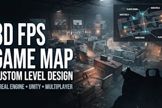 design 3d fps game map, 3d multiplayer fps map, fps level design, 3d environment