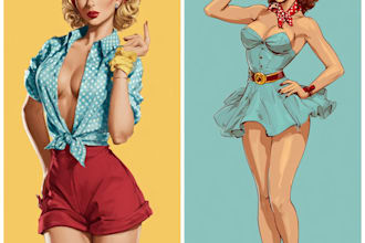draw a sexy pinup or nsfw cartoon illustration or portrait