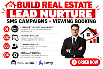 build real estate lead nurture SMS campaigns viewing booking real geeks lofty