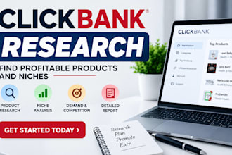 do clickbank research and find profitable products and niches