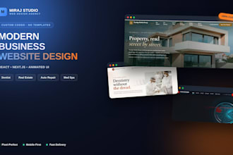 design a modern custom business website with react or next js