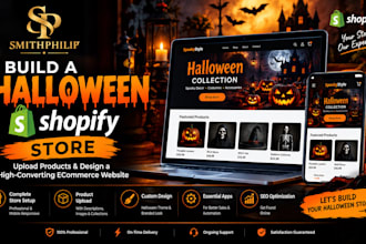 build halloween shopify store upload products and design ecommerce website