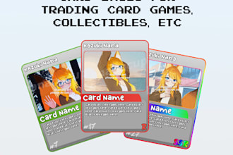 design custom tcg cards, trading cards, ccg cards and game art
