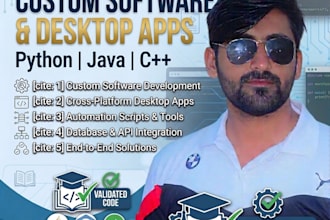 build custom desktop apps and software in python, java, and c plus plus