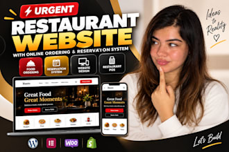 build urgent restaurant website with online food ordering and reservation system