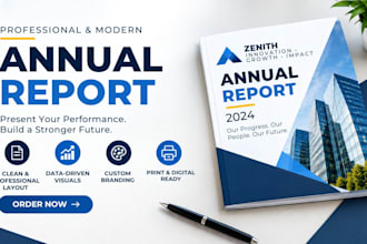design a professional annual report business report and booklet