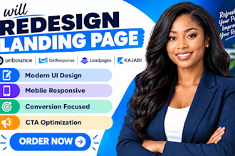 redesign unbounce getresponse leadpages kajabi landing page