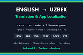 translate english to uzbek and localize your app or website