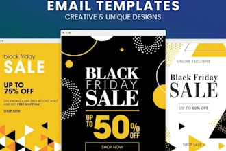 design modern email templates, newsletter, promotional email, marketing campaign