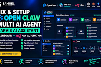 fix setup open claw multi ai agent jarvis ai assistant dashboard n8n automation
