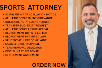be your sports lawyer for scholarship, roster removal, and recruitment disputes
