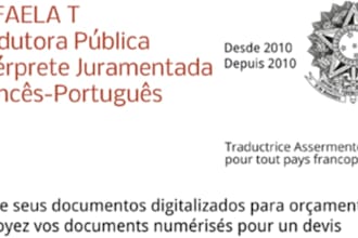 translate any documents from french or portuguese sworn translation