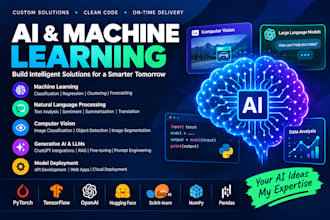 develop custom ai features, web and mobile apps with react, pytorch