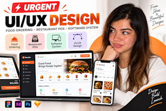 design urgent food ordering, resturant pos software system ui ux design