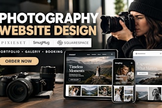 design an attractive pixieset smugmug website squarespace photography website