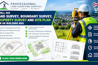 do land survey boundary survey property survey and site plan for UK building reg