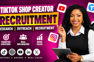 recruit tiktok shop affiliate creators for your brand with creator outreach