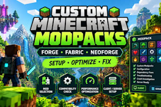 create and customize minecraft game modpack for java edition