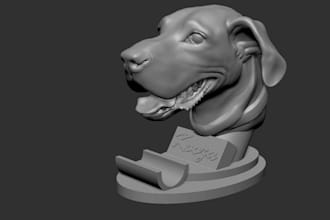 3d animal model 3d figurine zbrush sculpt 3d fur xgen, blender for stl printing