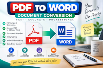 convert PDF to word and retype documents