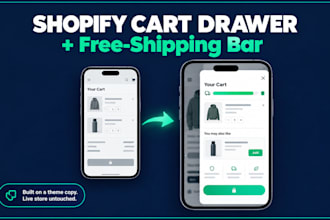 build a mobile shopify cart drawer with upsells and free shipping bar