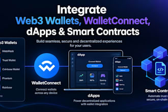do web3 wallet integration, wallet connect, web3 dapp and contract integration