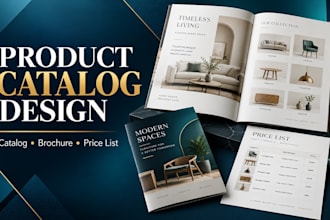 design a professional product catalog, brochure, or price list