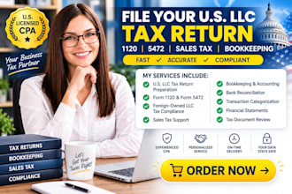 file US llc tax return 1120 5472 sales tax and bookkeeping as a CPA