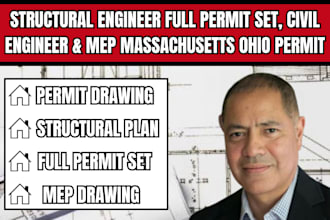structural engineer full permit set civil engineer mep massachusetts ohio permit