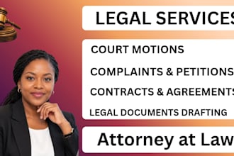 draft US legal pleadings, motions, petitions and appeals