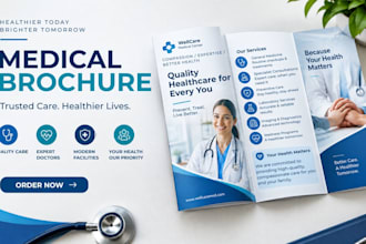 create professional medical healthcare dental pharmacy brochure or flyer
