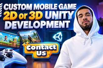 do 2d 3d mobile game development and unity game development
