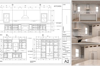 do 2d 3d millwork, furniture, casework, shop drawing and cabinet drafting