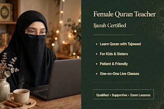 teach quran with tajweed qaida for kids and females