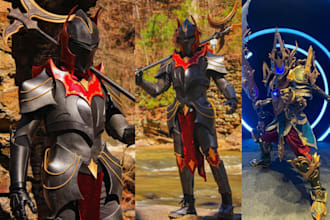 design 3d cosplay model helmet mask armor props and stl file for 3d printing
