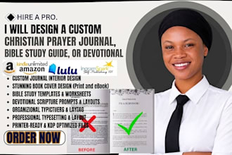 design a custom christian prayer journal, bible study guide, or devotion