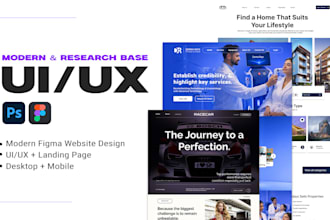 design modern website UI UX and landing page in figma